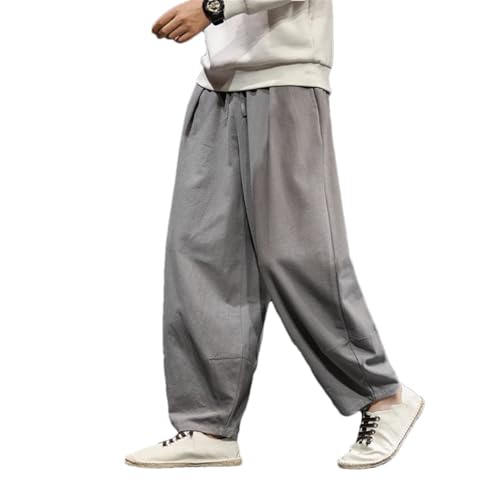 Men's Harem Pants Sweatpants Male Cotton Loose Trousers Casual Pants Gray M