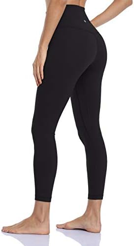 HeyNuts Hawthorn Athletic High Waisted Yoga Leggings for Women, Buttery Soft Workout Pants Compression 7/8 Leggings with Inner Pockets Black_25'' S(4/6)