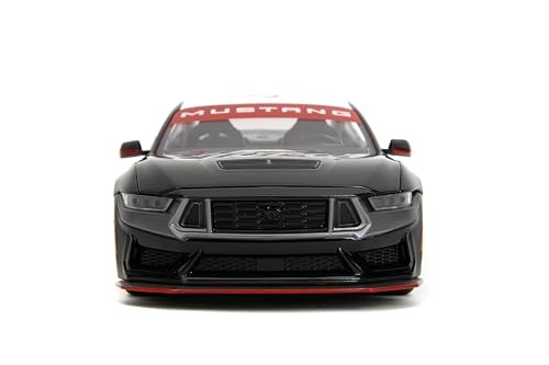 Jada Toys Bigtime Muscle 1:24 2024 Ford Mustang Dark Horse Die-cast Car – Opening Doors, Hood, Trunk, Rubber Tires(Glossy Black)