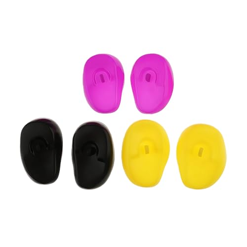 3 Pairs Soft Silicone Hair Dye Earmuffs Hair Coloring Ear Cover Shield Protective Cap Hair Treatment Ear Protectors Special for Salon Hairdressing Coloring Supply