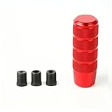 YFFSFDC シフトノブ シフトレバー MT AT 車 汎用 カスタム アルミ合金 スティック型 3種 アダプター 付き (レッド)