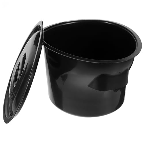 Urinoir femme portable noir en PP avec seau à couvercle anti-odeur pour soins à domicile