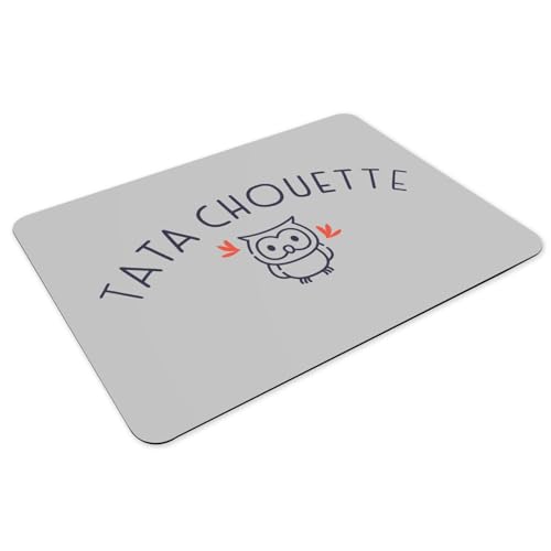 Set de table caoutchouc gris grand format 39x28 cm lavable motif chouette - 3