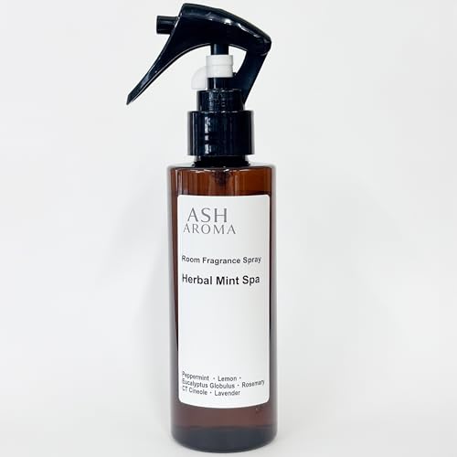 ルームフレグランススプレー ハーバル・ミント・スパ 150ml アロマスプレー ミント ハーブの香り 天然精油100% ペパーミント ユーカリ ローズマリー トリガータイプ 部屋 玄関 トイレ 寝室 日本製 ASH AROMA（Amazon）