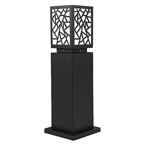 Lámpara de pilar exterior de 63 cm con diseño robusto y pantalla acrílica