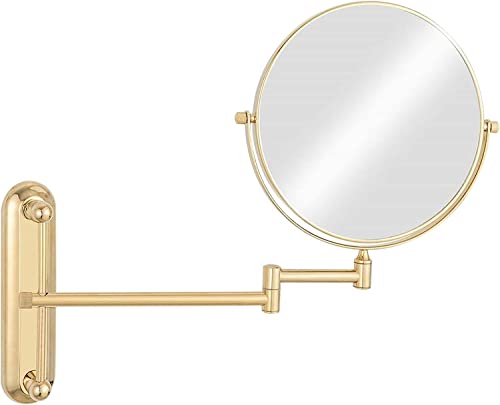 Miroir de maquillage mural doré 8 pouces double face pivotant 360 - 3
