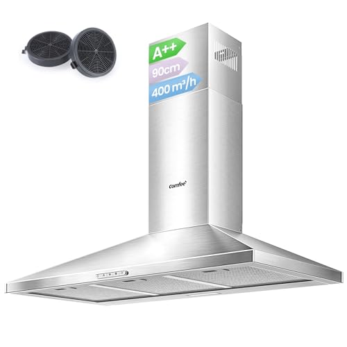 COMFEE 90cm Chimney Cooker Hood Class A++ 400m/h Extractor Fan