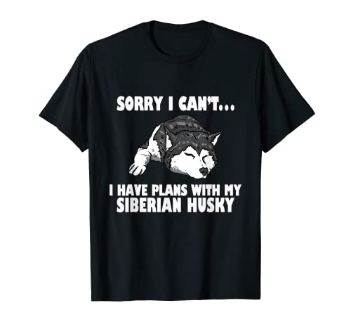 Camiseta Funny Plans With Siberian Husky Camiseta