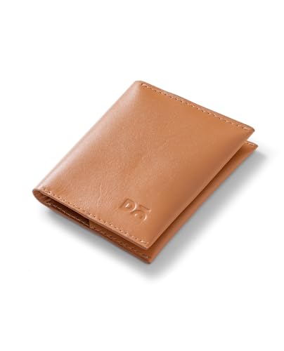 Image of DailyObjects Tan Even Bi-Fold Card Wallet | Men | Premium Design | Full-Grain Leather | Gents Wallet Branded | Handcrafted | Guys| Card Holder | Dedicated Sleeve| 4 Card Slots| Dual-Tone Colourways