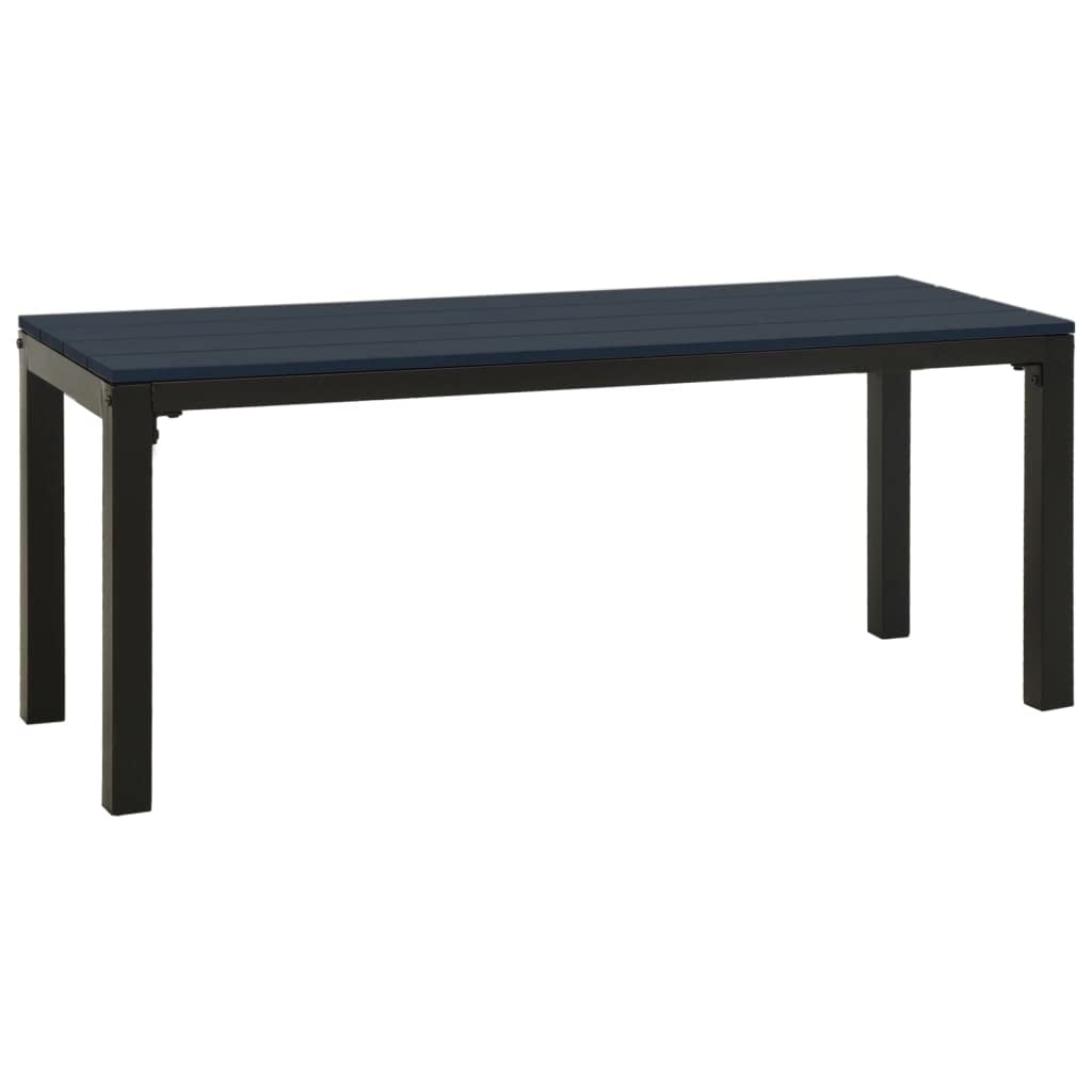 Banco de jardín de 110 cm, de acero y resistente a la intemperie, compuesto de madera y plástico WPC, diseño moderno para balcón, terraza y pasillo, banco esquinero para exteriores, comedor