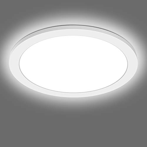 Flush Mount Ceiling Light Fixture,12 Inch LED Ceiling Light for Bathroom,5000K Cool White 24W (150W Equivalent) 1680LM Round Ceiling Lamp for Kitchen, Bedroom, Hallway,Stairwell