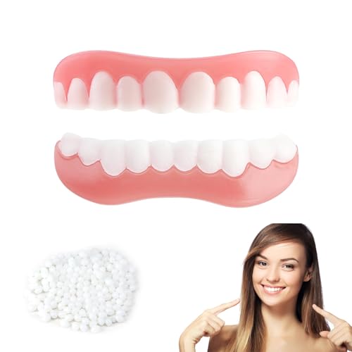 1 Par Dentaduras Postizas Ajustables Carillas Dentales Arriba Y Abajo, Dientes Postizos Temporales Tiras Blanqueadoras Dientes para Hombres Y Mujeres CREA La Sonrisa