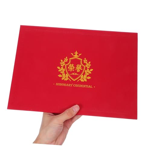 FUNOMOCYA Dokument Karton Pusty Certyfikat Nagrody Posiadacz Certyfikatu Etui Na Certyfikat Posiadacz Certyfikatu Z Wdzięcznością Certyfikaty Nagród Studenckich Czerwony