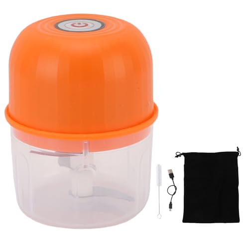 Chopper de ajo eléctrico multifuncional de 260 ml, mini ajo portátil picador de carne vegetariana con bloqueo de seguridad para la comodidad de la cocina (Azul) (Verde claro) (Verde oscuro) (Naranja)