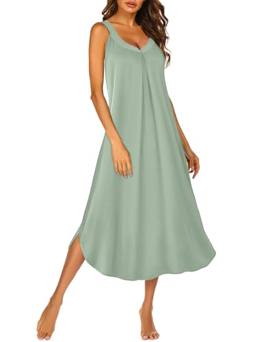 Image of Ekouaer Womens Sleeveless Nightgown Full Slip Nightshirt Long Nightwear Full Length Loungewear Tank Nightdress S-2XL