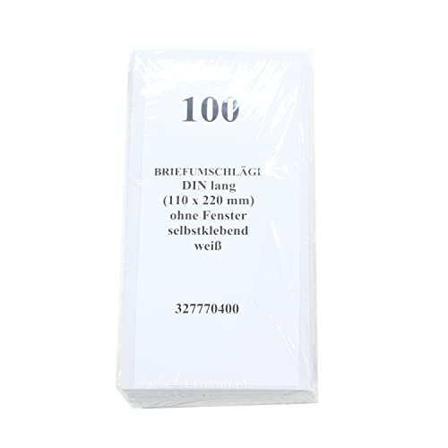 MAILMEDIA 30002388 Briefumschläge DIN lang (220x110 mm), ohne Fenster, selbstklebend, 72 g/qm, 100 Stück Cover