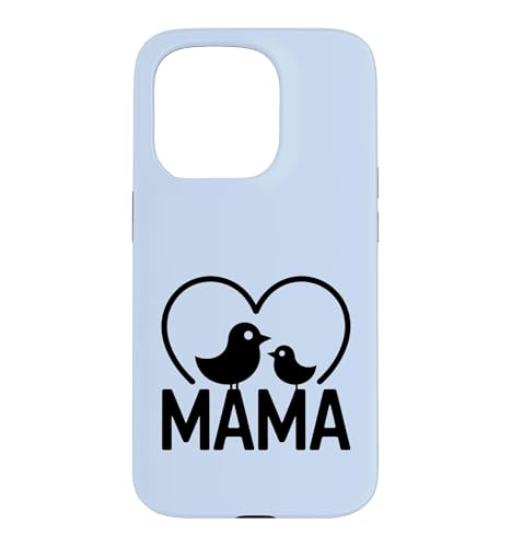Mama Bird Heart Minimalist Mother and Baby Bird - �u���[ �X�}�z�P�[�X iPhone 15 Pro �p