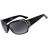 The Fresh Trendy Classic Women Hot Fashion Rhinestones Sunglasses with Gift Box (2-Black, Gradient grey)