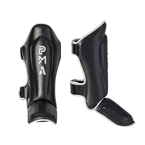 Protège-tibias Muay Thai Playwell Pro noir S avec protection pied articulée
