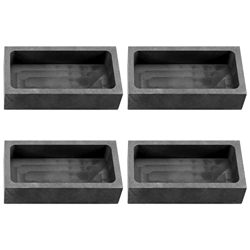 Geroosaty 4 PièCes 1 KG le Lingot de Graphite Moule Moulage le Lingot Creuset Moule Argent Or le Lingot Moule Fonderie Raffinage Cover