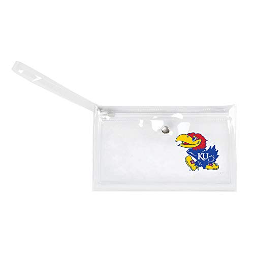 Image of Littlearth - LIWXY NCAA Kansas Jayhawks Unisex Ncaancaa Ticket Wristlet, Clear, 9 inch by 5.25 inch