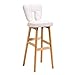 Produktbild Relaxbx Barhocker mit hoher Rückenlehne, Beine aus Buchenholz und Sitz aus Kunstleder Barhocker mit hoher Kneipenhöhe KTV Cashier Chair - White Seat