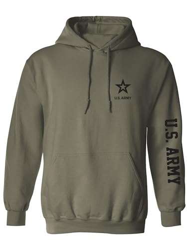 zerogravitee U.S. Army Black Sleeve Print Adult Hooded Sweatshirt