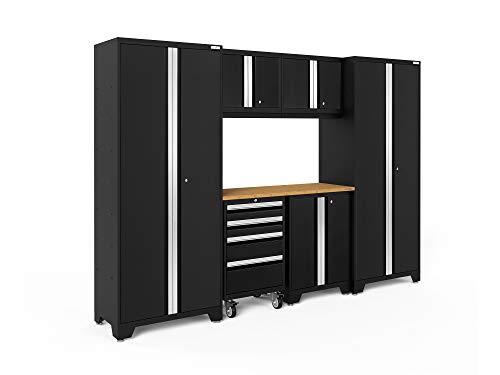 NewAge Products Bold Series Black 7 Piece Set, Garage Cabinets, 63054