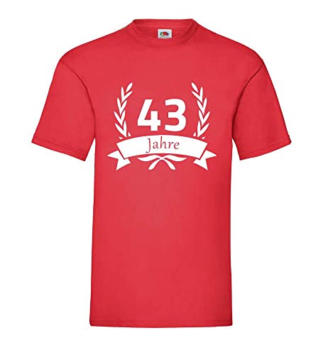 T-shirt couronne de laurier 43 ans homme rouge grande taille XXXL