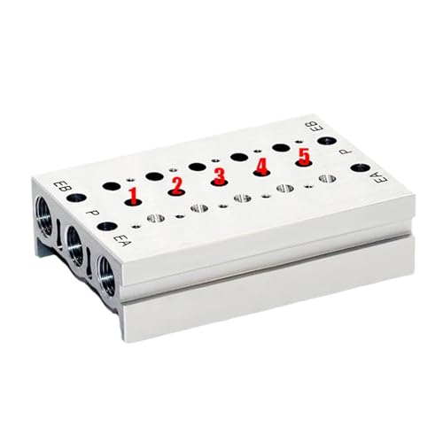 Colector de válvula solenoide SS5Y3-20 de 1 unidad para bloques neumáticos 4