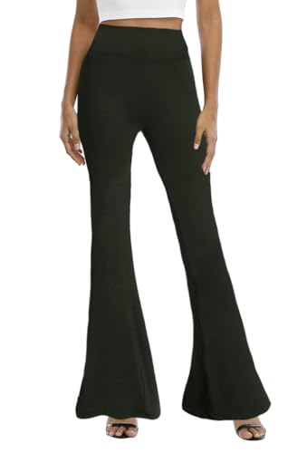 Image of WSPLYSPJY Women's Print Stretch Bell Bottom Flare Palazzo Pants Trousers
