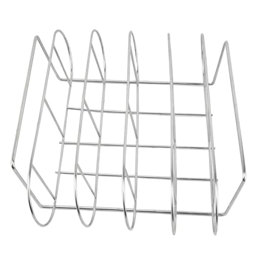 UPKOCH Supporto per Costolette in Piedi in Acciaio Resistente Griglia per Arrostire Barbecue Portatile per Costine e Bistecche Grigliate per Picnic e Feste All'aperto