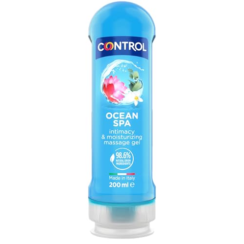 Control Ocean Spa Gel Massaggio 2 in 1 A Base D'Acqua All'Aroma Di Brezza Marina con 98,6% di ingredienti naturali, 100% Made in Italy, 200 ml