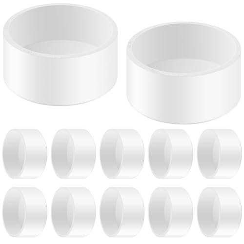 Image of 10 Packs 1-1 /2 Inch PVC Pipe End Cap, Fits 1.9 inch OD Schedule 40 Furniture Grade, Heavy Duty Slip-on Caps for DIY Furniture, Garden Shelf, White