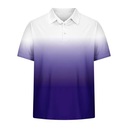 Finelylove Polo Shirts for Men Short Sleeve Gradient Golf Shirt Business Casual Work Button Up Collared Tees Summer T-Shirt3