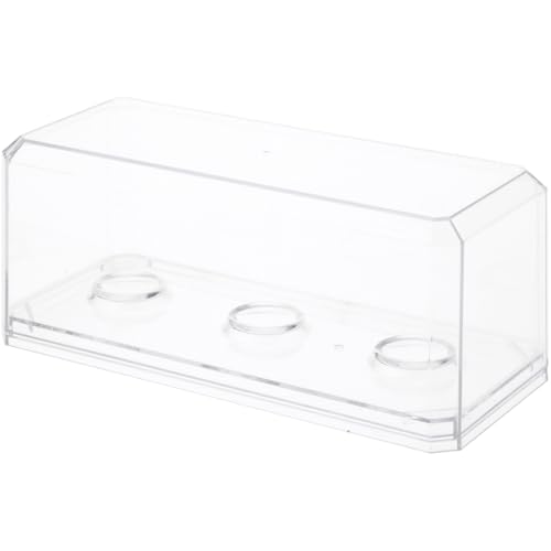 Pioneer Plastics 143C3GOLF-BC Clear Plastic 3 Golf Ball Display Case with Clear Base, 6.125