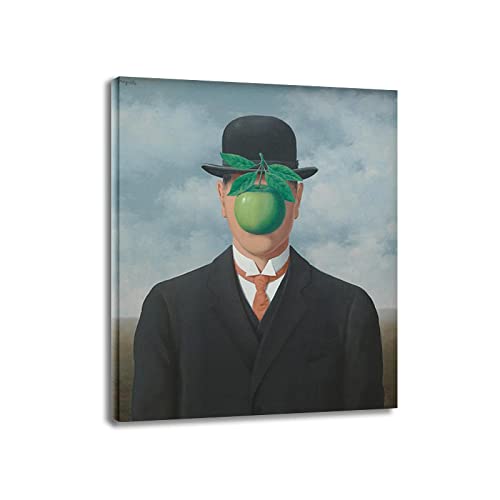 Reproduction sur Toile Fils de l'homme Magritte avec cadre bois premium
