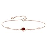 Naniwaai ブレスレット レディース 1月 ガーネット 誕生石 ブレスレット 人気 ローズゴールドメッキ 金属アレルギー対応 派手 花 記念日 母の日 誕生日 長さ調整可能 プレゼント (1月) Naniwaai ブレスレット レディース 1月 ガーネット 誕生石 ブレスレット 人気 ローズゴールドメッキ 金属アレルギー対応 派手 花 記念日 母の日 誕生日 長さ調整可能 プレゼント (1月)