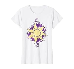 Disney Tangled Raiponce Sun Doodle T-Shirt, Femme, Blanc, S