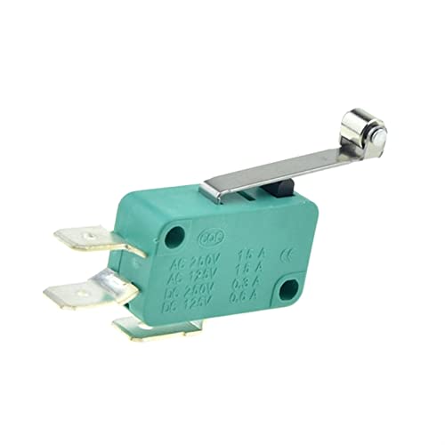 Interruptores industriales Microinterruptor de límite 16 A 250 V 125 V NO+NC+COM 6,3 mm 3 polos SPDT Microinterruptor 28 52 Palanca de arco Toque Interruptor Microinterruptor (Long Roller Lever-m)