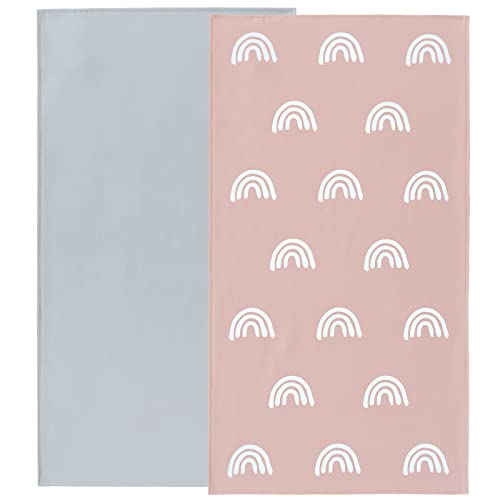 Image of Owlowla Baby Diaper Changing Pad Portable Changing Mat Travel Changing Pad Liner for Baby and Small Toddler(Gray&Rainbow)