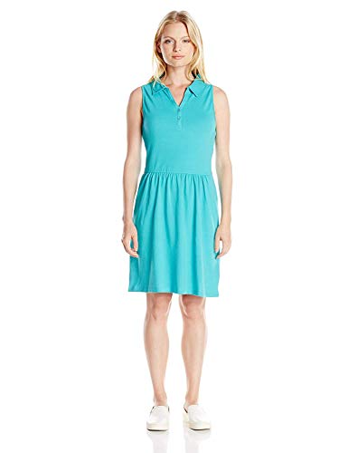 Dockers Women's Slvless Solid Pique Collar Dress
