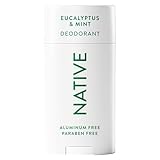 Native Deodorant - Natural Deodorant - Vegan, Gluten Free, Cruelty Free - Free of Aluminum, Parabens & Sulfates - Born in the USA - Eucalyptus & Mint