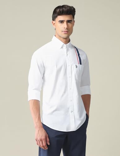 Image of U.S. POLO ASSN. Regular Fit Shirts for Men - 100% Cotton, Full Sleeve Mens Casual Shirts
