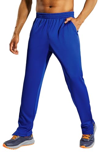 Image of MIER Mens Ankle Zip Sweatpants, Soccer Warm-up Track Pants with Pockets