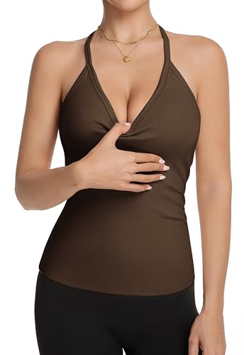 Women Workout Tank Tops V Neck Racerback Going Out Ribbed Basic Slim Fit Yoga Gym Shirts 2025 Summer Camisole2