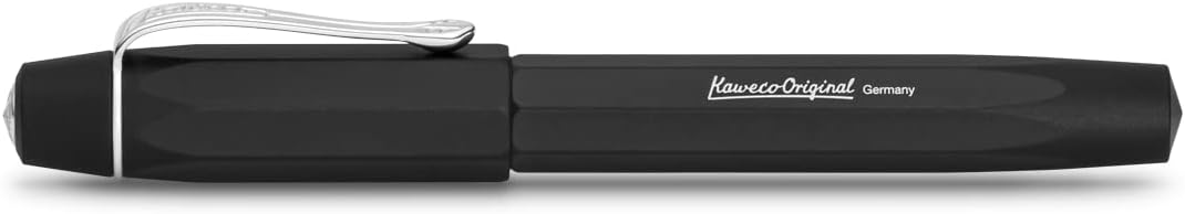 Kaweco ORIGINAL Fountain Pen 250 Black Chrome I Premium Aluminium Fountain Pen for Ink Cartridges I Exclusive Fountain Pen 13 cm I Nib: EF (Extra Fine)