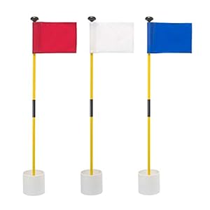 Murray Sporting Goods Golf Flagsticks, Flags and Cups – Set of 3 for Golf Course or Backyard Putting Green and Chipping Greens | Mini Golf Flag Sticks for Pros or Juniors in Red, White and Blue (USA)