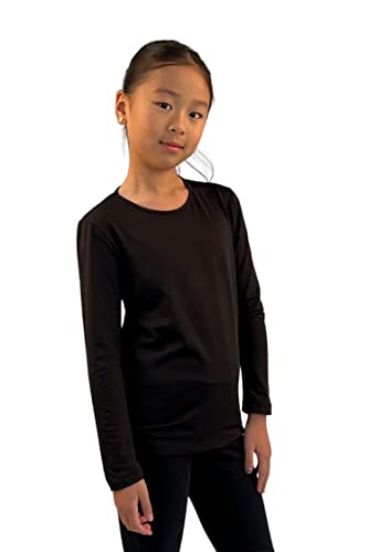 tex leaves Camiseta Interior Térmica para Niños Unisex - Cuello Redondo (as4, Age, 8_Years, Regular, Negro, 8 años)