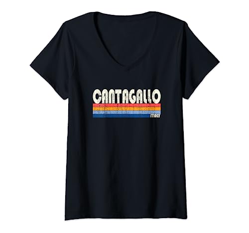 Cantagallo, Italia Retro 70s 80s Style Camiseta Cuello V